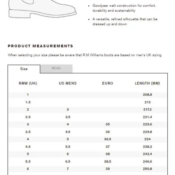 R.M. Williams Black Leather Chelsea Boot Size 6.5H Craftsman Men's Unisex - Picture 9 of 9